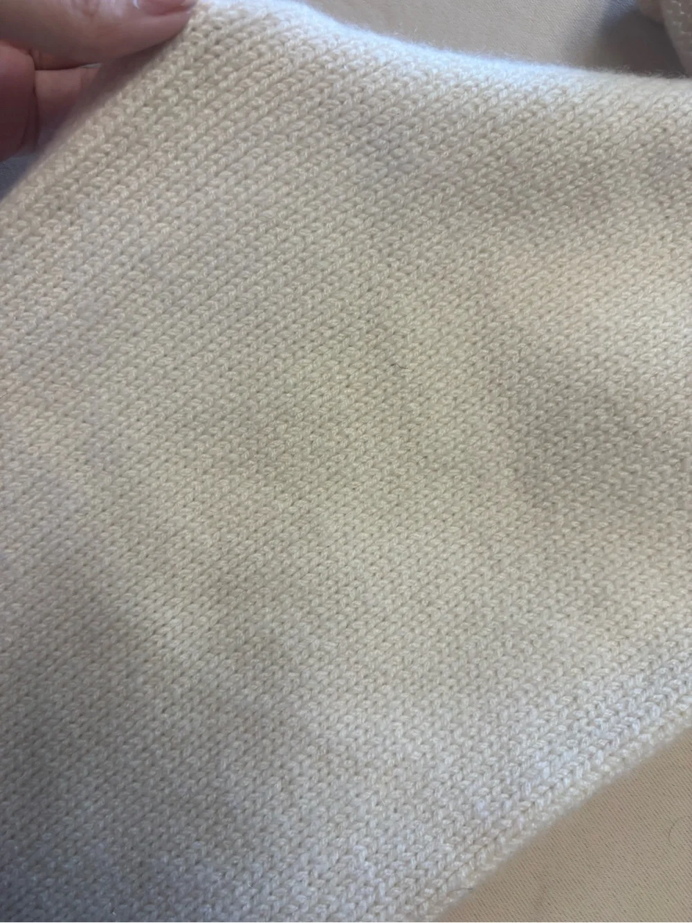 TSE 100% Puré Cashmere Knit Scarf Ivory Cream 11x62” Quiet Luxury